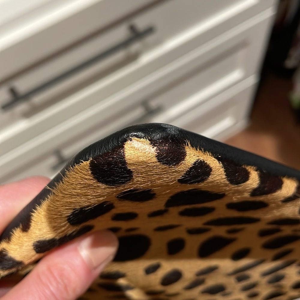 bp Cheetah Calf Hair & Black Faux Leather Clutch - Picture 7 of 8